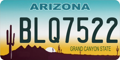 AZ license plate BLQ7522