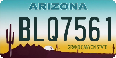 AZ license plate BLQ7561
