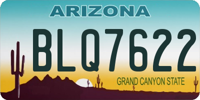 AZ license plate BLQ7622