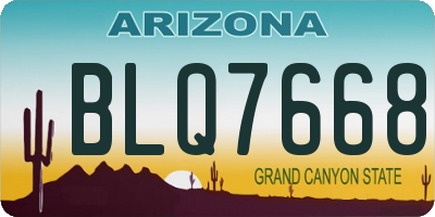 AZ license plate BLQ7668