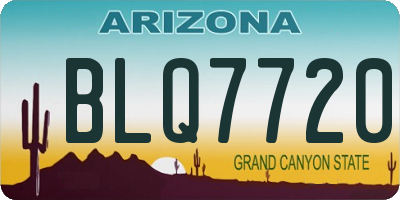 AZ license plate BLQ7720