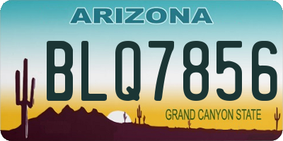 AZ license plate BLQ7856