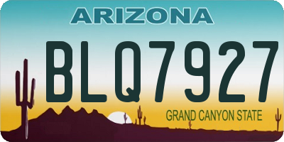 AZ license plate BLQ7927