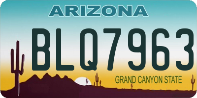 AZ license plate BLQ7963
