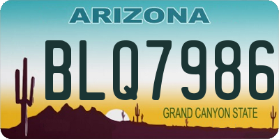 AZ license plate BLQ7986