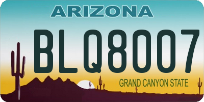 AZ license plate BLQ8007