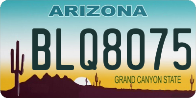 AZ license plate BLQ8075