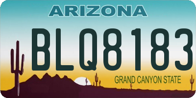 AZ license plate BLQ8183