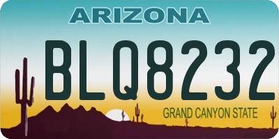 AZ license plate BLQ8232