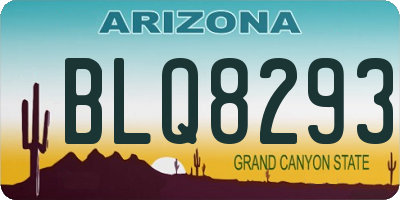 AZ license plate BLQ8293