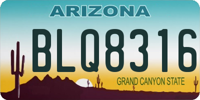 AZ license plate BLQ8316