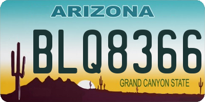 AZ license plate BLQ8366