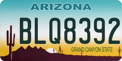 AZ license plate BLQ8392
