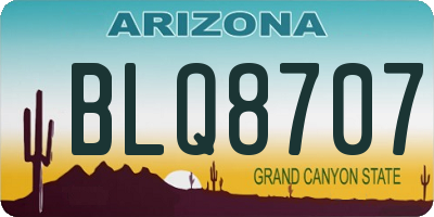 AZ license plate BLQ8707
