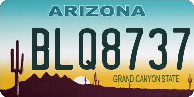 AZ license plate BLQ8737