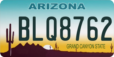 AZ license plate BLQ8762