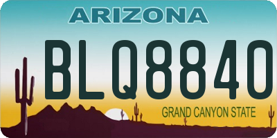 AZ license plate BLQ8840
