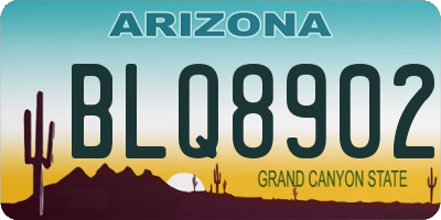 AZ license plate BLQ8902