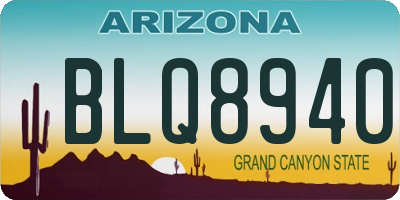 AZ license plate BLQ8940