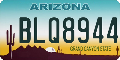 AZ license plate BLQ8944