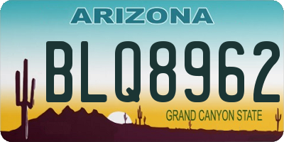 AZ license plate BLQ8962