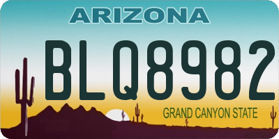 AZ license plate BLQ8982