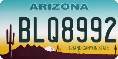 AZ license plate BLQ8992