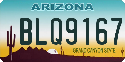 AZ license plate BLQ9167