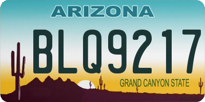 AZ license plate BLQ9217