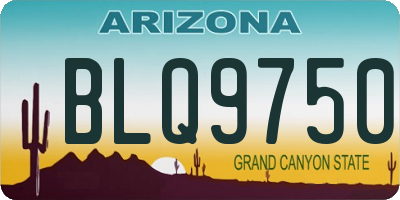 AZ license plate BLQ9750