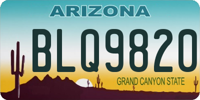 AZ license plate BLQ9820