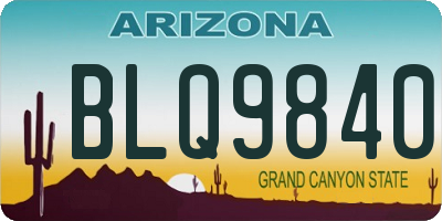 AZ license plate BLQ9840