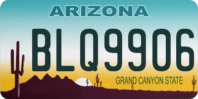AZ license plate BLQ9906