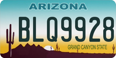 AZ license plate BLQ9928