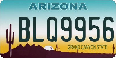 AZ license plate BLQ9956