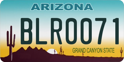 AZ license plate BLR0071