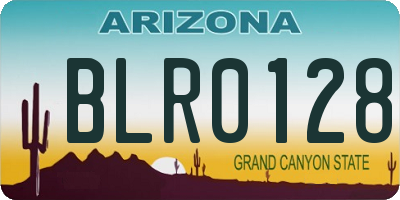 AZ license plate BLR0128