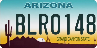 AZ license plate BLR0148