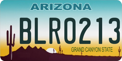 AZ license plate BLR0213