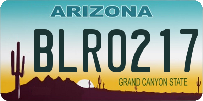 AZ license plate BLR0217
