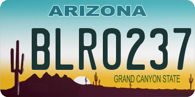 AZ license plate BLR0237