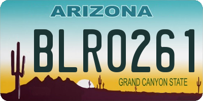 AZ license plate BLR0261