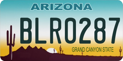AZ license plate BLR0287