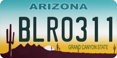 AZ license plate BLR0311