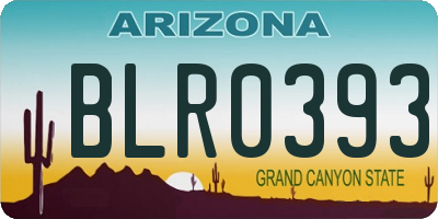 AZ license plate BLR0393