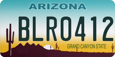 AZ license plate BLR0412