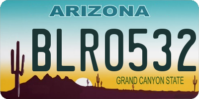AZ license plate BLR0532