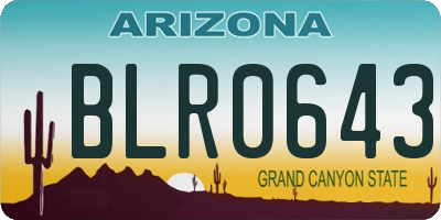 AZ license plate BLR0643