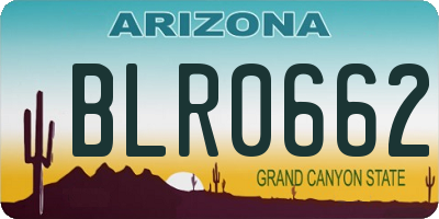 AZ license plate BLR0662