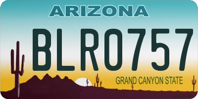 AZ license plate BLR0757